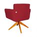 Poltrona Decorativa Isabela em Tressê Pés Madeira Giratório Suede Vermelho - DS Estofados