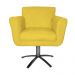 Poltrona Decorativa Isabela em Tressê Pés Metal Giratório Suede Amarelo - DS Estofados