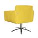 Poltrona Decorativa Isabela em Tressê Pés Metal Giratório Suede Amarelo - DS Estofados