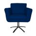 Poltrona Decorativa Isabela em Tressê Pés Metal Giratório Suede Azul Marinho - DS Estofados