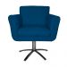 Poltrona Decorativa Isabela em Tressê Pés Metal Giratório Suede Azul Royal - DS Estofados