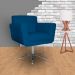 Poltrona Decorativa Isabela em Tressê Pés Metal Giratório Suede Azul Royal - DS Estofados