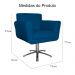 Poltrona Decorativa Isabela em Tressê Pés Metal Giratório Suede Azul Royal - DS Estofados