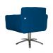 Poltrona Decorativa Isabela em Tressê Pés Metal Giratório Suede Azul Royal - DS Estofados