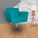 Poltrona Decorativa Isabela em Tressê Pés Metal Giratório Suede Azul Turquesa - DS Estofados