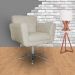 Poltrona Decorativa Isabela em Tressê Pés Metal Giratório Suede Bege - DS Estofados