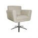 Poltrona Decorativa Isabela em Tressê Pés Metal Giratório Suede Bege - DS Estofados