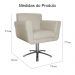 Poltrona Decorativa Isabela em Tressê Pés Metal Giratório Suede Bege - DS Estofados