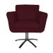 Poltrona Decorativa Isabela em Tressê Pés Metal Giratório Suede Bordô - DS Estofados