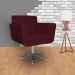 Poltrona Decorativa Isabela em Tressê Pés Metal Giratório Suede Bordô - DS Estofados