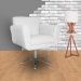 Poltrona Decorativa Isabela em Tressê Pés Metal Giratório Suede Branco - DS Estofados