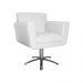 Poltrona Decorativa Isabela em Tressê Pés Metal Giratório Suede Branco - DS Estofados