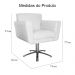 Poltrona Decorativa Isabela em Tressê Pés Metal Giratório Suede Branco - DS Estofados