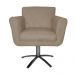 Poltrona Decorativa Isabela em Tressê Pés Metal Giratório Suede Capuccino - DS Estofados