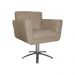 Poltrona Decorativa Isabela em Tressê Pés Metal Giratório Suede Capuccino - DS Estofados