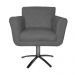 Poltrona Decorativa Isabela em Tressê Pés Metal Giratório Suede Cinza - DS Estofados