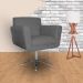 Poltrona Decorativa Isabela em Tressê Pés Metal Giratório Suede Cinza - DS Estofados