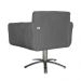 Poltrona Decorativa Isabela em Tressê Pés Metal Giratório Suede Cinza - DS Estofados