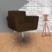 Poltrona Decorativa Isabela em Tressê Pés Metal Giratório Suede Marrom - DS Estofados
