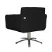 Poltrona Decorativa Isabela em Tressê Pés Metal Giratório Suede Preto - DS Estofados