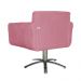 Poltrona Decorativa Isabela em Tressê Pés Metal Giratório Suede Rosa - DS Estofados
