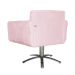 Poltrona Decorativa Isabela em Tressê Pés Metal Giratório Suede Rosa Bebê - DS Estofados