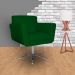Poltrona Decorativa Isabela em Tressê Pés Metal Giratório Suede Verde - DS Estofados