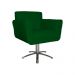 Poltrona Decorativa Isabela em Tressê Pés Metal Giratório Suede Verde - DS Estofados