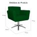 Poltrona Decorativa Isabela em Tressê Pés Metal Giratório Suede Verde - DS Estofados