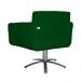 Poltrona Decorativa Isabela em Tressê Pés Metal Giratório Suede Verde - DS Estofados
