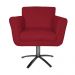 Poltrona Decorativa Isabela em Tressê Pés Metal Giratório Suede Vermelho - DS Estofados