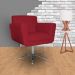 Poltrona Decorativa Isabela em Tressê Pés Metal Giratório Suede Vermelho - DS Estofados