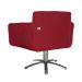 Poltrona Decorativa Isabela em Tressê Pés Metal Giratório Suede Vermelho - DS Estofados