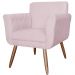 Poltrona Decorativa Isabela em Tressê Suede Rosê - DS Estofados