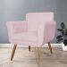 Poltrona Decorativa Isabela em Tressê Suede Rosê - DS Estofados