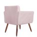 Poltrona Decorativa Isabela em Tressê Suede Rosê - DS Estofados
