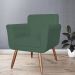 Poltrona Decorativa Isabela em Tressê Suede Verde - DS Estofados