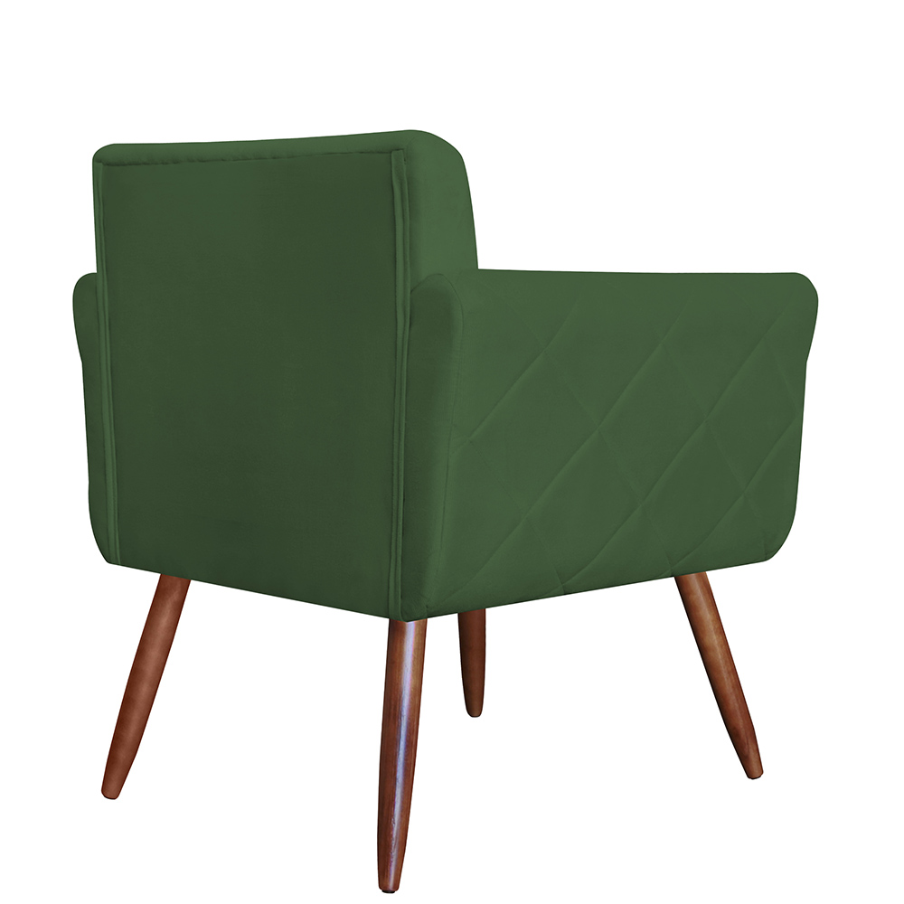 Poltrona Decorativa Isabela em Tressê Suede Verde - DS Estofados