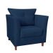 Poltrona Decorativa Isis Pés de Madeira Suede Azul Marinho - DS Estofados