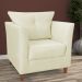 Poltrona Decorativa Isis Pés de Madeira Suede Bege - DS Estofados