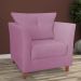 Poltrona Decorativa Isis Pés de Madeira Suede Rosa - DS Estofados