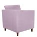 Poltrona Decorativa Isis Pés de Madeira Suede Rosa - DS Estofados