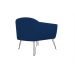Poltrona Decorativa Jolly Pés Aramado Suede Azul Marinho - DS Estofados