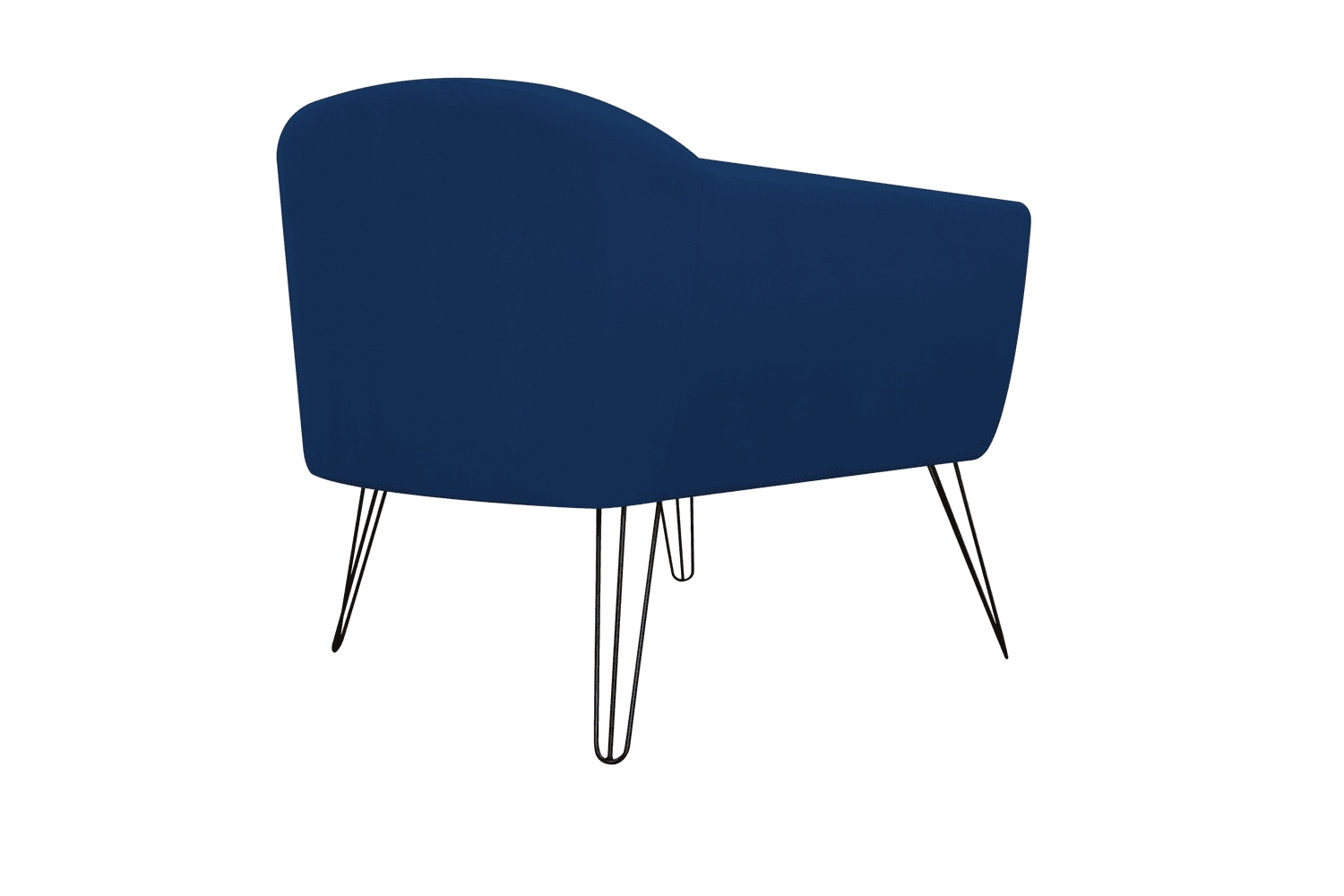 Poltrona Decorativa Jolly Pés Aramado Suede Azul Marinho - DS Estofados