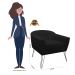 Poltrona Decorativa Jolly Pés Aramado Suede Preto - DS Estofados