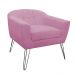 Poltrona Decorativa Jolly Pés Aramado Suede Rosa - DS Estofados