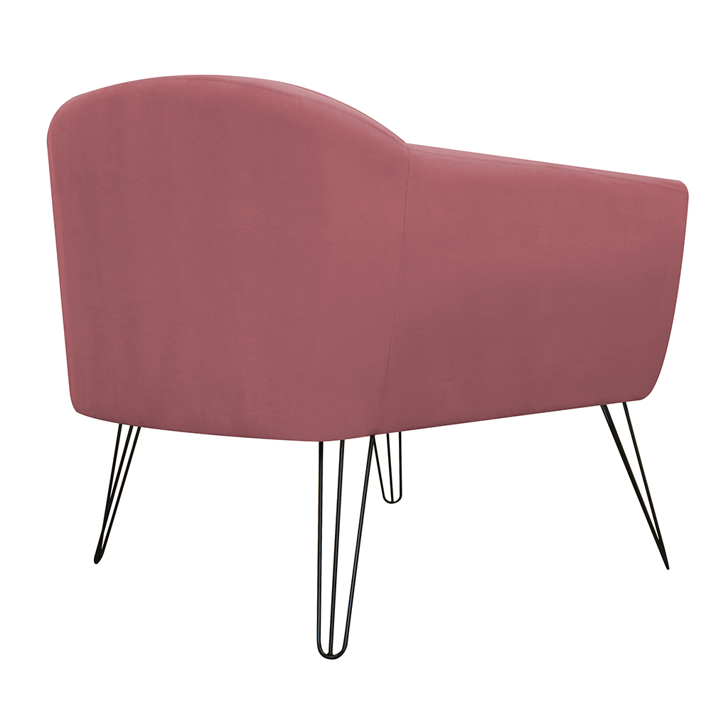 Poltrona Decorativa Jolly Pés Aramado Suede Vermelho - DS Estofados