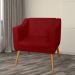 Poltrona Decorativa Lavinia Pés Palito Suede Bordô - DS Estofados