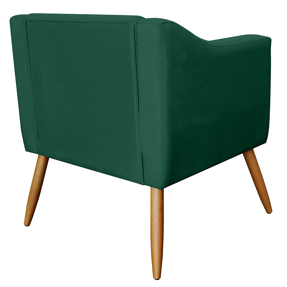 Poltrona Decorativa Lavinia Pés Palito Suede Verde - DS Estofados
