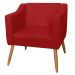 Poltrona Decorativa Lavinia Pés Palito Suede Vermelho - DS Estofados